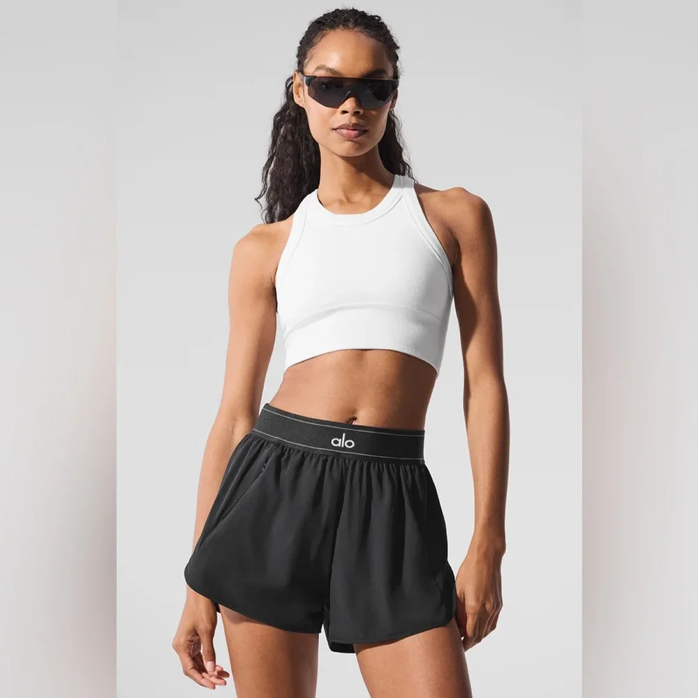 Alo Yoga Seamless Delight High Neck Bra White S